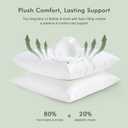 TOPGREEN Feathers Down Throw Pillow Inserts 12x20, Set of 2, 100% Organic Cotton Shell, Soft Decorative Lumbar Pillow Insert for Living Room Sofa, Couch, or Bed (White)