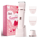 Bikini Trimmer for Women - Painless Electric Razors for Silk Skin,Cordless Body Shaver for Trip,Replaceable Lady Facial Razor, IPX7 Waterproof&Easy Cleaning, Ceramic Blade, Gifts for Her