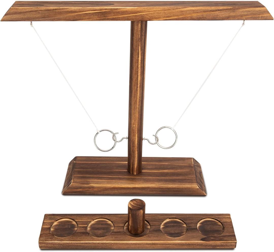 DreamToyz Ring Toss Games for Adults, Yard Games, Patio Decor, Outdoor Indoor Games, Wooden Hook and Ring Game for Bars, Home, Party, 15.7" X 13" Large Size