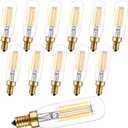 T6 LED Bulb Dimmable Light Bulbs E12 T25 Clear Glass Tubular Edison Candle Bulb for Ceiling Fan,Pendant,Wall Sconces,Chandeliers,6W,4000K,Pack of 12