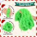 Bucherry 24 ft Christmas Garland and 24 Pcs Lime Green Furry Christmas Ball Ornaments for Xmas Tree Decorations Hanging Garland Faux Feather Decorations for Holiday Indoor and Outdoor Party Supplies