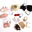 Doll Clothes 15cm 17cm Black Outfits Cute Black Hat Exquisite Clothes Camera Accessories Compatible(NO Doll)