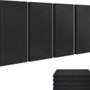 23.62" X 11.81" X 2" Fiberglass Wall Panel, 4 Pack Acoustic Panels, Acoustic Panels Sound Absorbing for Office, Studio, Home Theatre - Black