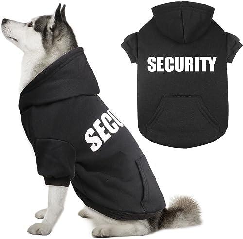 Dog Sweaters for Large Dogs Security Dog Hoodie Pet Sweater Soft Brushed Fleece Pet Clothes Hoodie Sweatshirt with Pocket (XXL)
