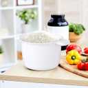 Cabilock Microwave Rice Cooker Small Portable 8.26 Inch Microwavable Rice Steamer with Lid for Cooking Vegetables Noodles at Home Office Dorm