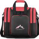 Himal Bowling Ball Bag for Single Sphere - Bowling Ball Tote Bowler's Bag with Padded Sphere Holder - Fits Bowler's Shoes Up to Mens Size 14 (Pink)