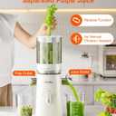 Juicer Machines, 2-in-1 Cold Press Juicer for Juice & Sorbet, suit for Vegetable and Fruit with 5-Inch Wide Chute, Powerful Masticating/High-Yield High Nutrients/Rev Mode/Easier Clean (Off-white)