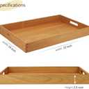 22 x 14 Inches Large Rectangle Teak Wood Ottoman Tray with Handles, Serve Tea, Coffee, Classic Wooden Decorative Serving Tray