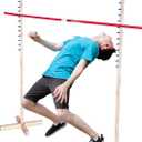 WonkaWoo Wooden Limbo Game for Adults and Kids, Simple Setup Limbo Pole for Outdoor Luau Party Game, Wooden Limbo Stick Yard Game