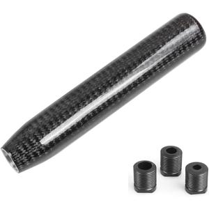 muge racing Universal Carbon Fiber Long Shift Knob 180mm Automatic/Manual Gear Shift Knob for Most Vehicles with 3 Adapters
