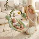 Baby Swings for Infants, Portable Baby Swing with Adaptable Speed, Music and Timer, Infant Swing for Babies 0-9 Months 6-20 lbs, Indoor/Outdoor Use