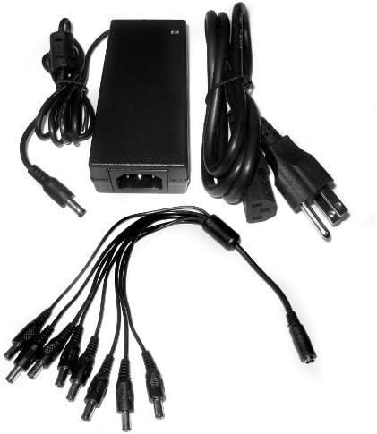 5 Amp Power Supply and Splitter Kit for 8, 12VDC Security Cameras