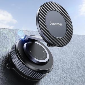 Car Phone Holder, 360Adjustable Magnetic Phone Holder for Car, Foldable Suction Cup Phone Mount, Phone Holders for Your Car for iPhone 17/16/15/14/13/12 Series (Carbon Fiber)