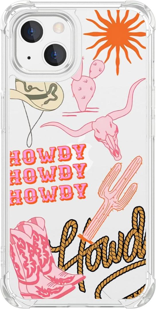 Seconddog West Cowboy for iPhone 13 Pro Max Case,Western Country Pattern Clear Case for Girls Boys,Trendy Soft TPU Protective Case Compatible for iPhone 13 Pro Max