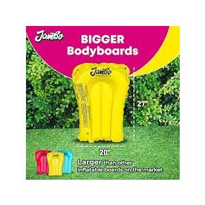 Jambo Bodyboards (2 Pack Replacement Boards, Accessories), Thick and Durable Body Boards Boogie Boards for Water Slides or Pool