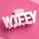 xo, Fetti Wifey Claw Hair Clip - White Marble Acrylic | Bachelorette Accessory, Bride Gift, Bridal Shower, Wedding Day, Bride to Be