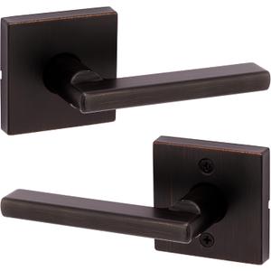 Kwikset Halifax Interior Passage Door Handle, Lever For Closet and Hallway Doors, Reversible Non-Locking Handle Lever, Venetian Bronze, with Microban Protection (1 Pack)
