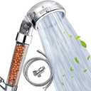 Nosame Shower Head with Hose, Filter Filtration High Pressure Water Saving 3 Mode Function Spray Handheld Showerheads for Dry Skin & Hair (Clear(Shower Head+Hose+Bracket))
