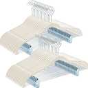 HOUSE DAY Velvet Hangers with Adjustable Clips 30 Pack, Non-Slip Suit Organizer with 360 Hook - Heavy Duty Hanger for Pants, Skirts, Blouses, Dresses - Outfit Hangers All-Season Space Saver (Ivory)