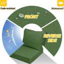 AAAAAcessories Outdoor Deep Seat Cushions, Waterproof, Fade-Resistant Patio Furniture Replacement Cushions, 24" x 24" x 5", Set of 4, Dark Moss Green, 24"x24"x5" / 24"x19"