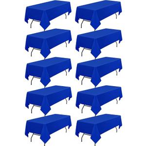 10 Pack Blue Tablecloths for Round Tables 120 Inch Tablecloth Round Table Cloths Polyester Tablecloths for Rectangle Tables Fabric Tablecloth Washable Tablecloth for Wedding Party