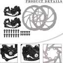 Bike Disc Brake Kit, Mechanical Disc Brakes Aluminum Alloy Caliper Mechanical Disc Brake Caliper Set Front And Rear For Electric Bike Mountain Bike Road Bike Folding Bike (4 pcs set)