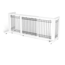 Bonnlo Free Standing Dog gate, Adjustable Pet Fence, 40" - 71" Wide Solid Wooden Dog Gate for House Doorways Stairs, Doggie Gates for Indoors (White, 37-71 inch)