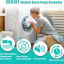Upgraded 280187 8181684 Front Load Clothes Washer Drain Pump Filter Assembly, 120V 60Hz 0.70W 0.95A, 1200164 Drain Pump Compatible with Whirlpool Duet Maytag Epic Kenmore HE Front Load Washers