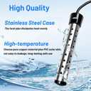 2000W Immersion Water Heater Electric, Fast Heating Portable Water Heater with 304 S S Guard & LCD Thermometer, Bucket Heater for Home Camping Bath Pool Outdoor Use