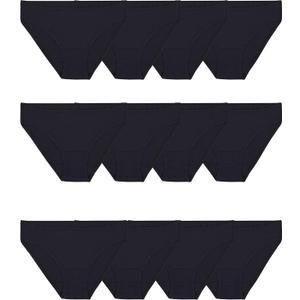 Fruit of the Loom Women's Eversoft Cotton Underwear Multipacks, Tag Free & Breathable (6, Bikini - Black)
