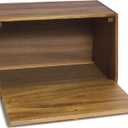 Lipper International 1147 Acacia w Solid Door Bread Box, Multi Color