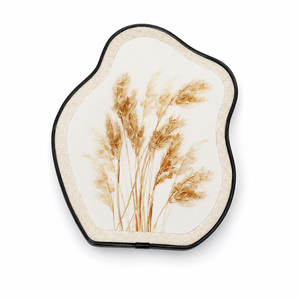 Abstract Botanical Wall Decor – Irregular Modern Framed Wall Art with Neutral Pampas Grass Print, Minimalist Decorative Plaque for Living Room, Bedroom, Entryway, Office