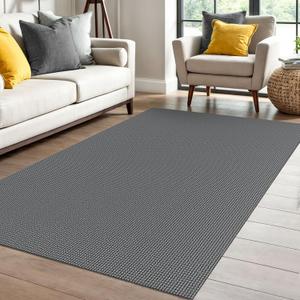 IOHOUZE Washable Area Rug 4x6 Non Slip Rubber Backed Woven Rugs for Entryway Indoor Bedroom Rugs Kitchen Rug Floor Throw Carpet for Entrance Front Door Living Room, Dark Grey