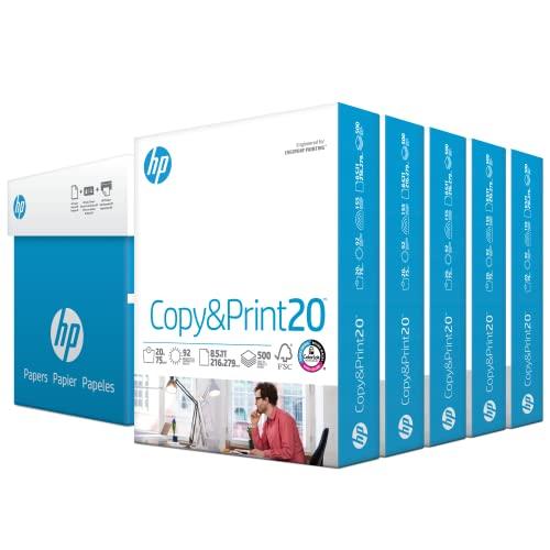 HP Printer Paper | 8.5 x 11 Paper | Copy &Print 20 lb | 5 Ream Case - 2500 Sheets| 92 Bright | FSC Certified| 200350C