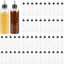 40 Pack Plastic Squeezing Bottles, 8oz Clear Condiment Squeeze Bottles with Twist Top Cap Plastic Hot Sauce Bottle for Ketchup, Oil, Mustard, Sauces