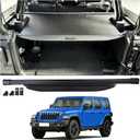 VIWINLA® Retractable Trunk Cover Compatible with 2018-2024 2025 2026 Jeep Wrangler Cargo Cover Rear Trunk Security Cover Wrangler Accessories Privacy Screen Cover