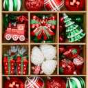 Alupssuc 82pcs Christmas Balls Ornaments Set, Delightful Classic Gift Set, Shatterproof Plastic Decor for Xmas Tree Holiday Wedding Party Decorations with Hanging Strings, Red, Green and White