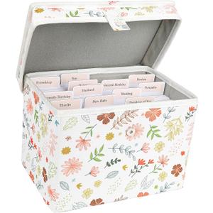 Greeting Card Organizer Storage Box with 12 Removable Dividers - Store 140+ Cards, Ideal for Photos, Crafts, Envelopes, Scrapbooking, Paper, Stickers Holder