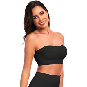 Bra for Women No Slip Silicone Grip Bandeau Bra Medium