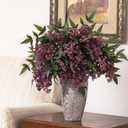 Juxdp 4 Pcs Artificial Nandina Berry Stem for Vase - 36" Realistic Faux Berry Spray, Fake Plant Branches with Stems for DIY Bouquet, Shower, Farmhouse, Mantel, Home Decor (Dusty Plum)