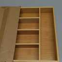 Silverware Organizer, 10 Inch Utensil Organizer Kitchen Drawer Organizer Bamboo Silverware Holder Cutlery Tray Organizer in Drawer Flatware Organizer Tray, 5 slots, Natural