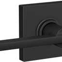 Schlage F10 LAT 622 COL Latitude Collins Passage Lever for Interior Hall and Closet, Matte Black