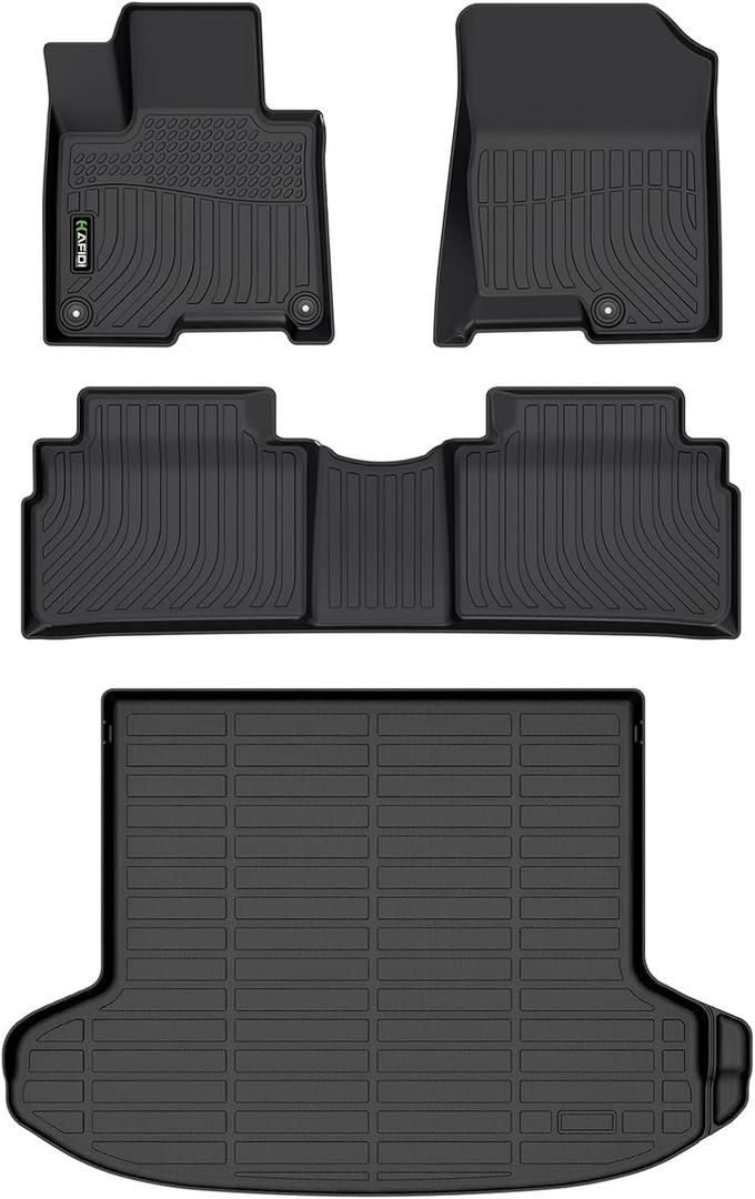 All Weather Floor Mats & Cargo Liner for 2023-2026 Kia Sportage Plug in Hybrid (PHEV) Full Set All Weather Floor Liners Accessories, Black