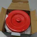 Fox Run Ceramic Bacon Grease Container With Strainer, 5 x 5.5 inches, Red