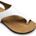 DREAM PAIRS Women's Comfortable Cork Footbed Arch Support Sandals Casual to Dressy Thong Walking Flat Sandals for Summer, 7