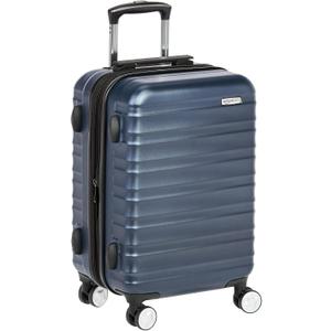 Amazon Basics 21" Hardside Carry-On Luggage with TSA Lock, Expandable, Organized Interior with Divider and Pockets, Spinner Wheels, Navy Blue