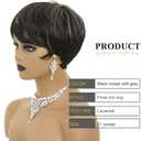 Pixie Cut Wig Short Wigs for Black Women Short Pixie cut Wigs for Black Women (Black Mixed With Grey)