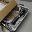 Sterno Chafing Dish Buffet Set with Lids, 2 Ethanol Fuel Cans, 1 Wire Rack with Water Pan & 2 Food Pans, Lids, Serving Utensils Included for Catering & Parties (Silver)