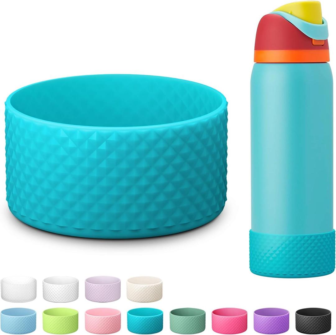 Silicone Boot for Owala Water Bottle 24 oz 32 oz 40 oz, Anti-Slip Protective Sleeve for FreeSip/Twist/Flip Stainless Steel Water Bottles Accessories (Blue)
