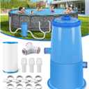 DeeprClean 1000 GPH Pool Filter Pump for Above Ground Pools, Type A/C Cartridge Filter Pump System, Safety ETL Listed Above Ground Pool Pumps with GFCI, Improved Water Circulation & Filtration - Blue